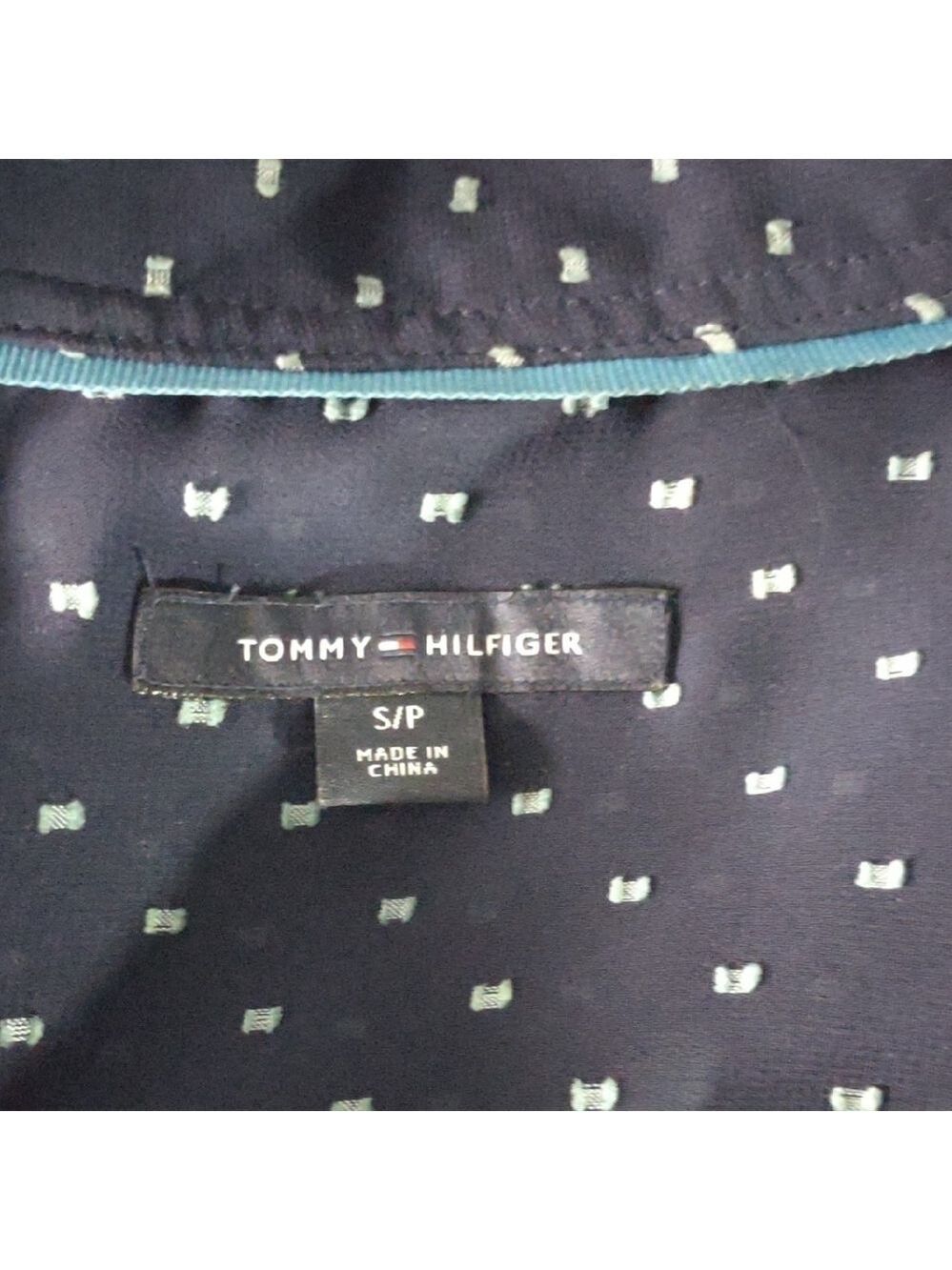 Tommy Hilfiger Navy Sheer Top Size Small - Picture 5 of 8